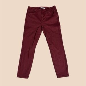 Sam Edelman Women’s The Kitten Mid Rise Skinny Jeans 26” Inseam Maroon Sz 10/30